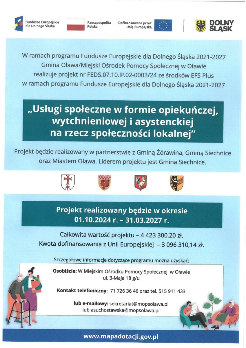 plakat. Mops opieka wytchnieniowa