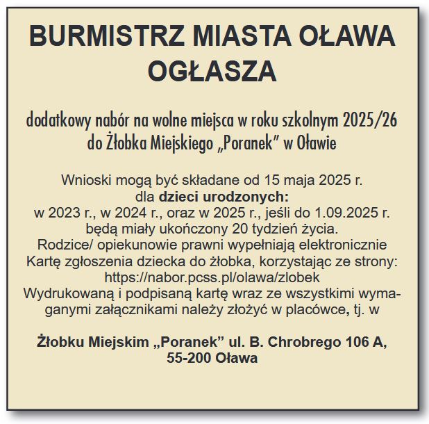 Nabór do żłobka 