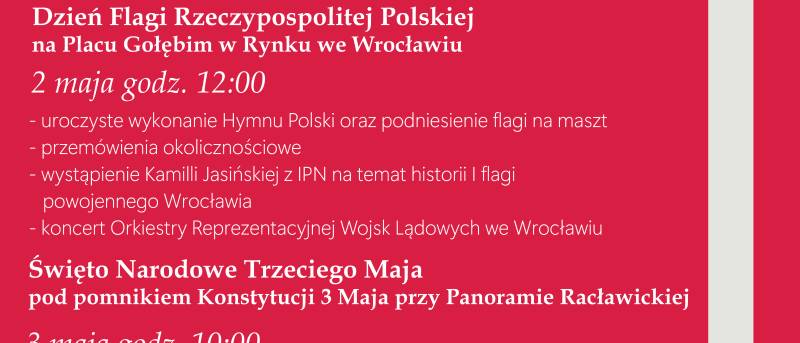 aktualność: Dzień Flagi Rzeczypospolitej Polskiej na Placu Gołębim w Rynku we Wrocławiu
