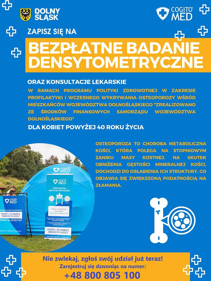 aktualność: Bezpłatne badania w kierunku osteoporozy wraz z konsultacją lekarską