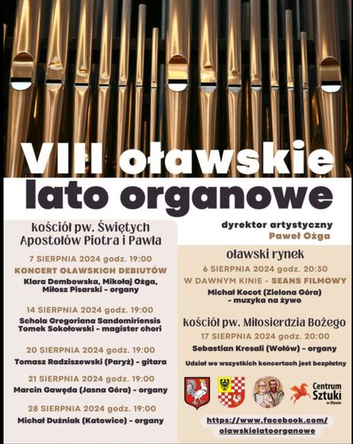 Wydarzenie: Oławskie Lato Organowe, Kiedy? 2024-08-06 20:00, Gdzie? Oława
