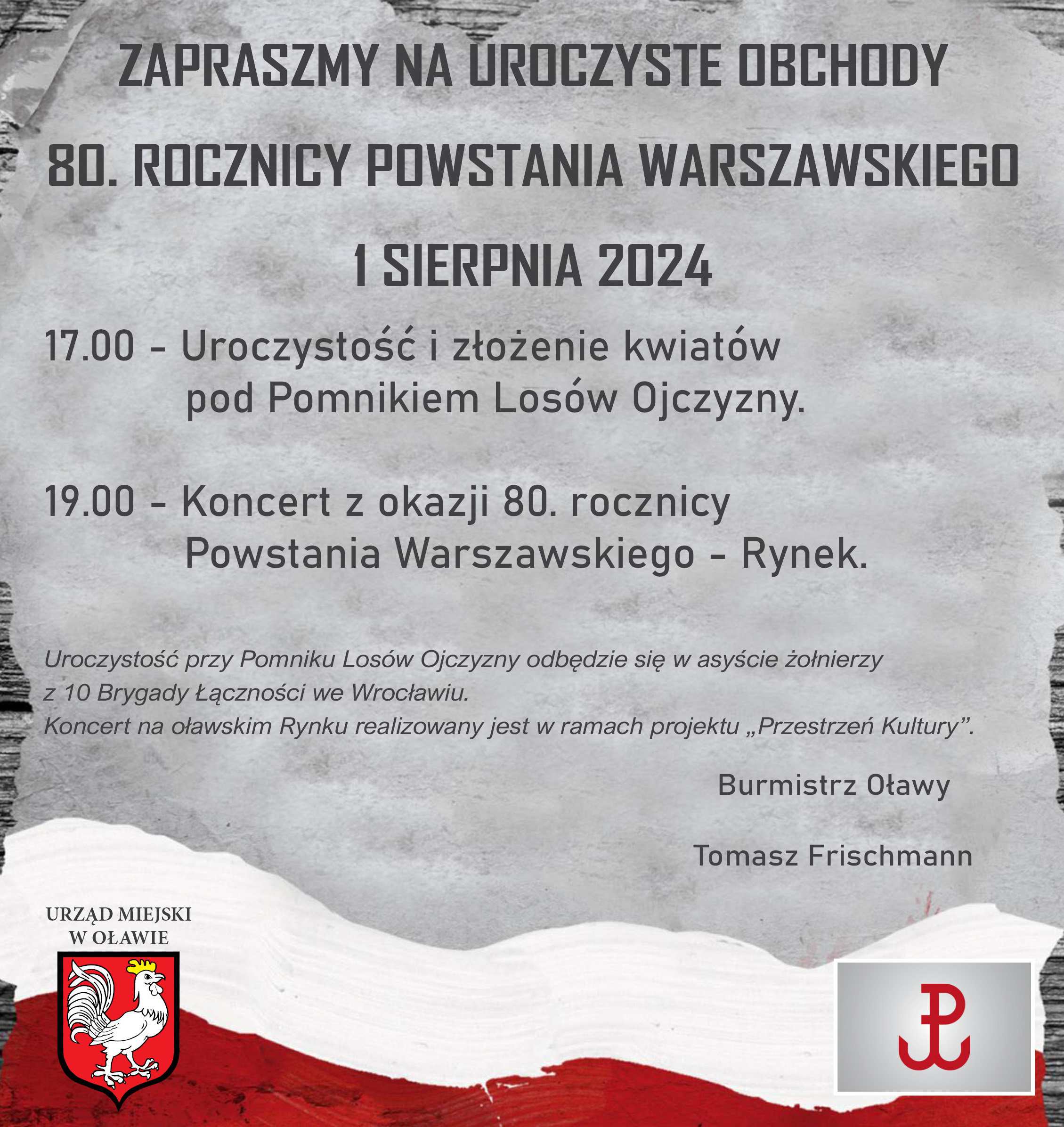 wydarzenie: Uroczyste obchody 80. rocznicy Powstania Warszawskiego